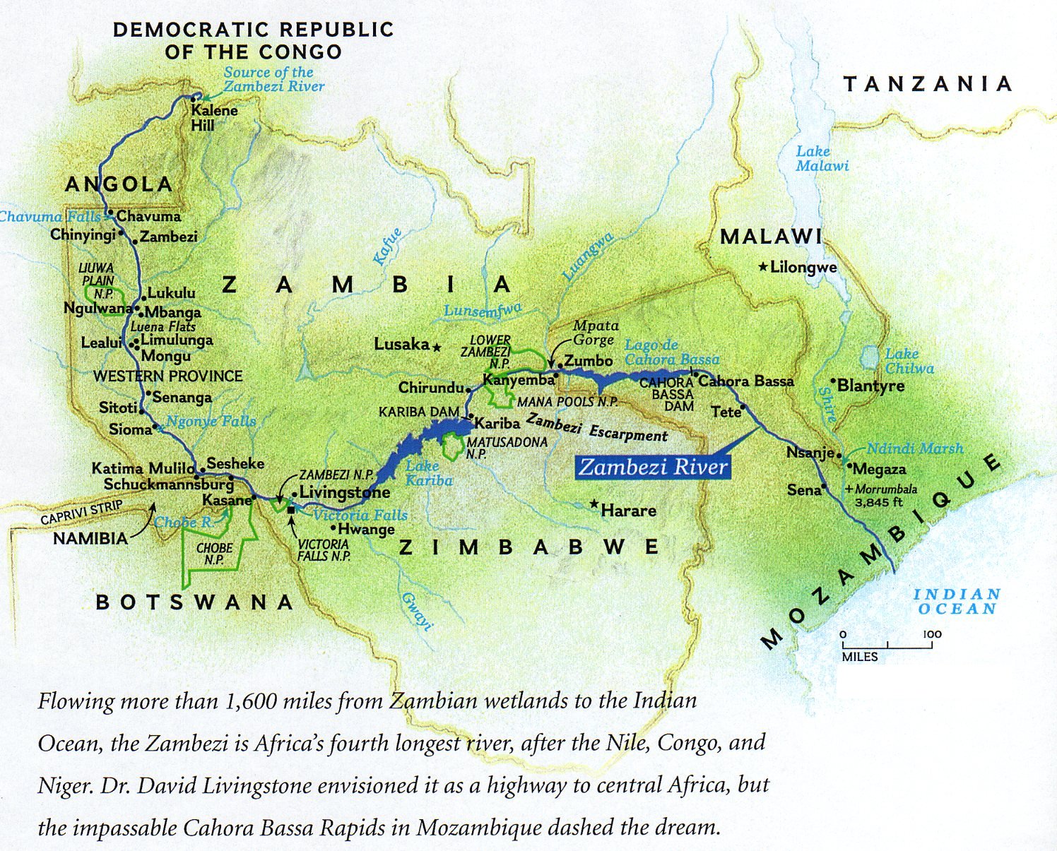 The map behind the Voetspore Zambezi e…
