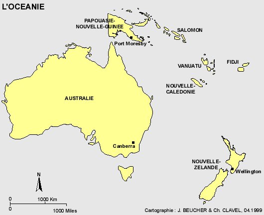 Maps of continent Oceania