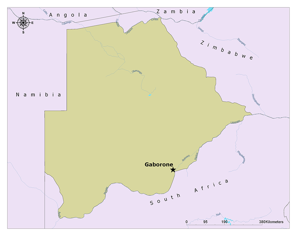 What is the Capital of Botswana? Mappr