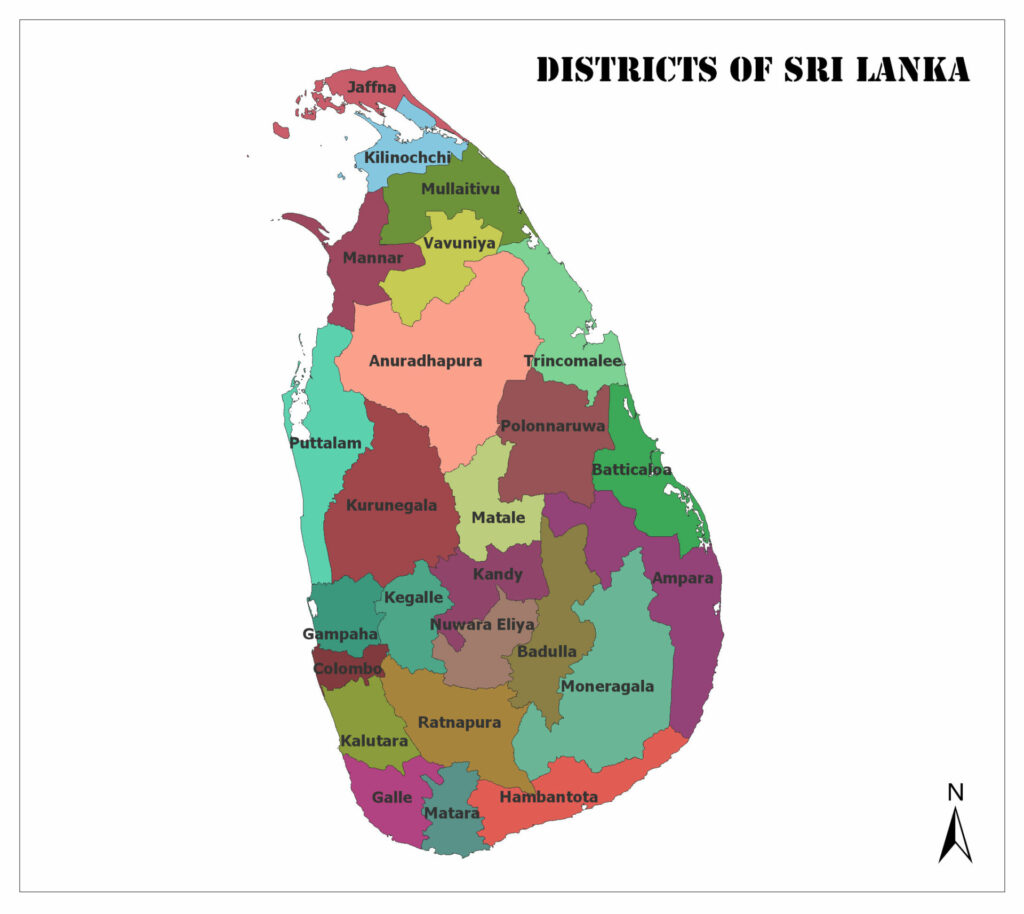 District Map of Sri Lanka, Facts and Information Mappr
