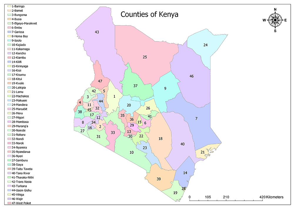 Counties of Kenya Mappr
