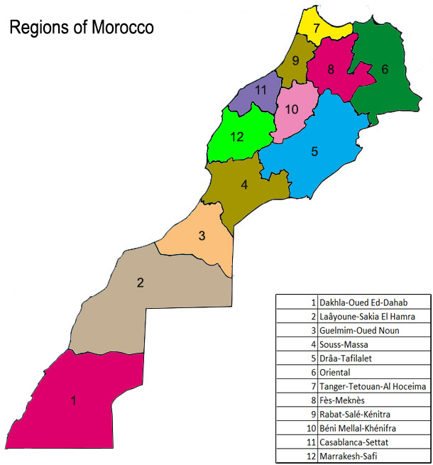 Regions of Morocco Mappr
