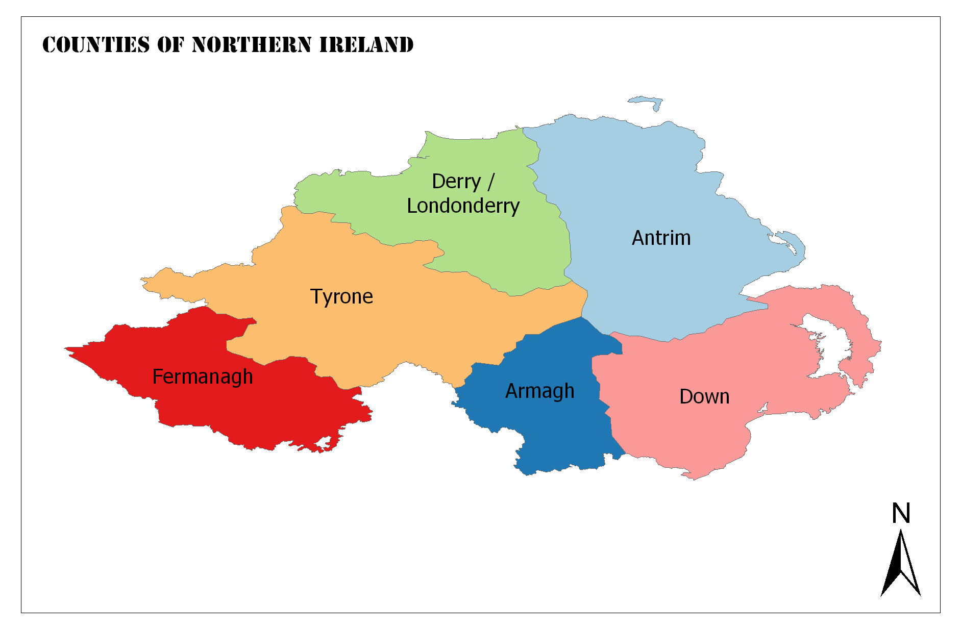 County Antrim Ireland Map Counties Of Northern Ireland | Mappr