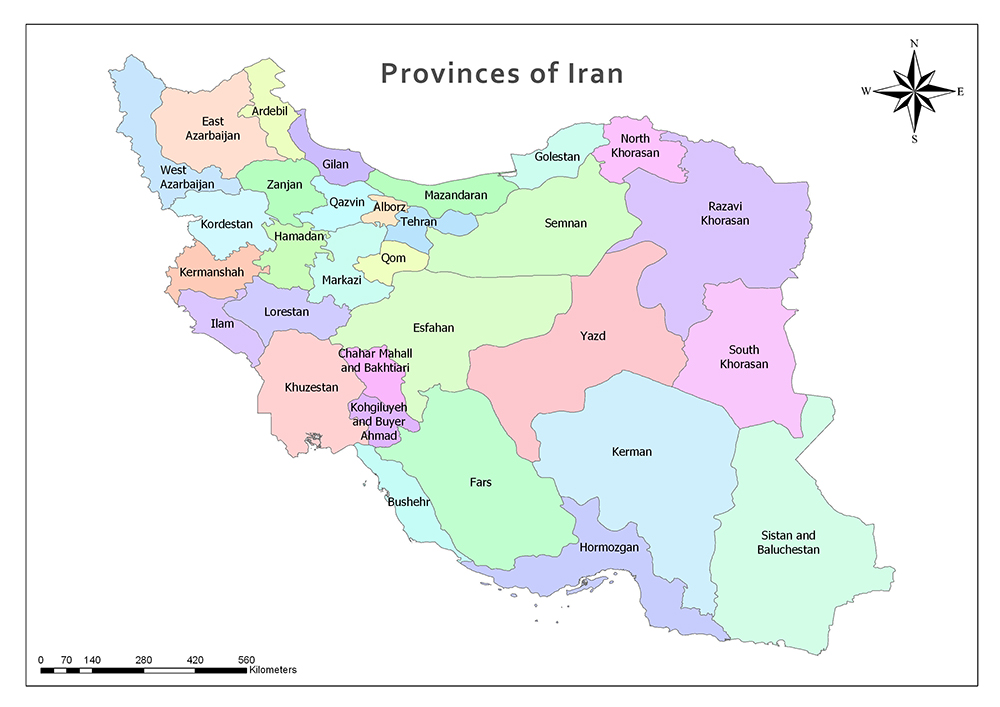 Provinces and Regions of Iran Mappr