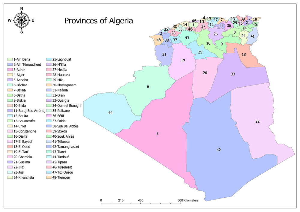 Provinces of Algeria Mappr