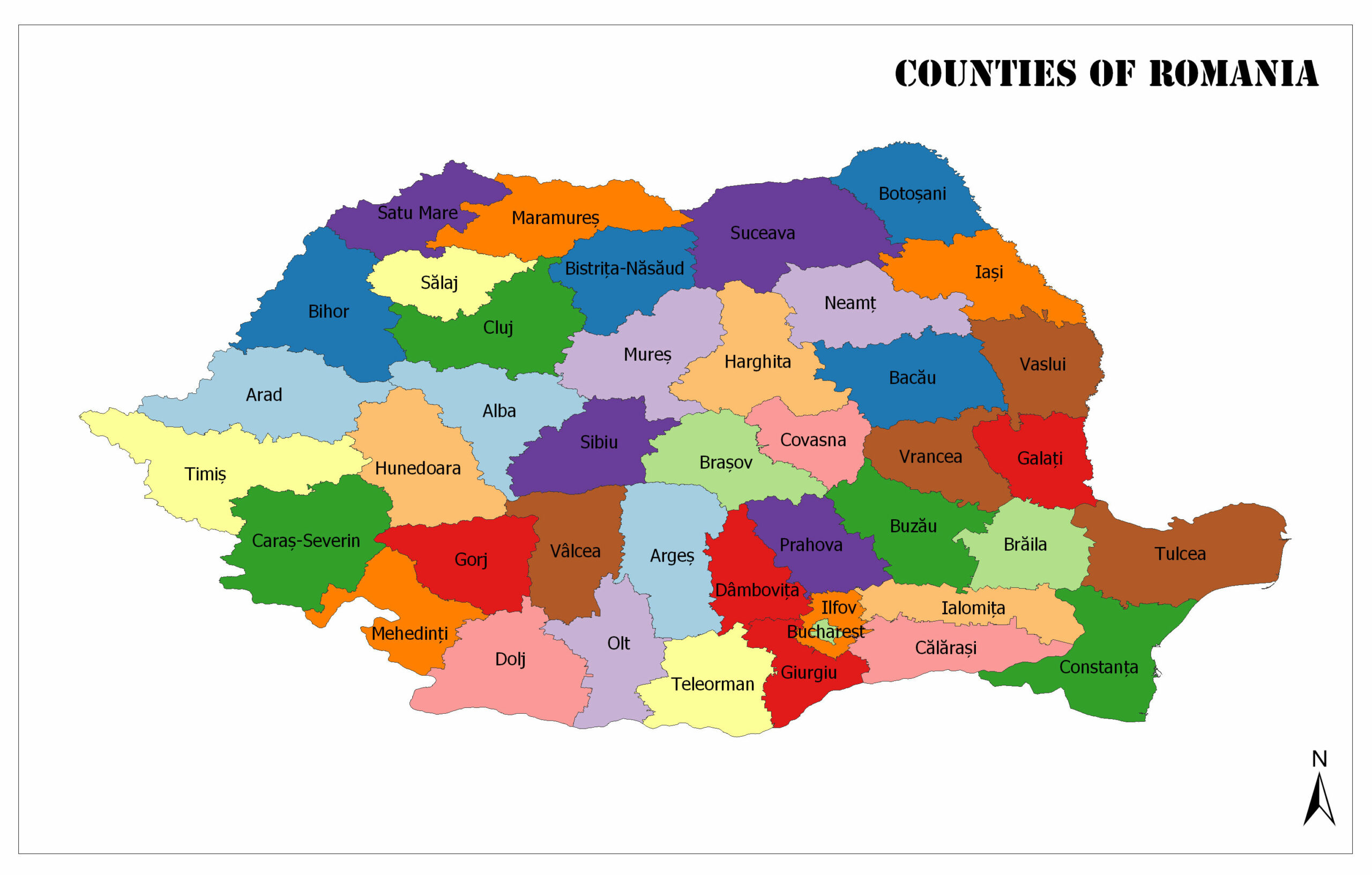 Counties of Romania Mappr