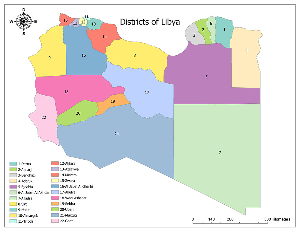 Districts of Libya | Mappr