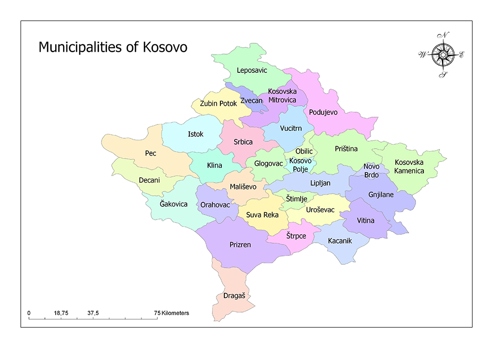 Municipalities of Kosovo Mappr