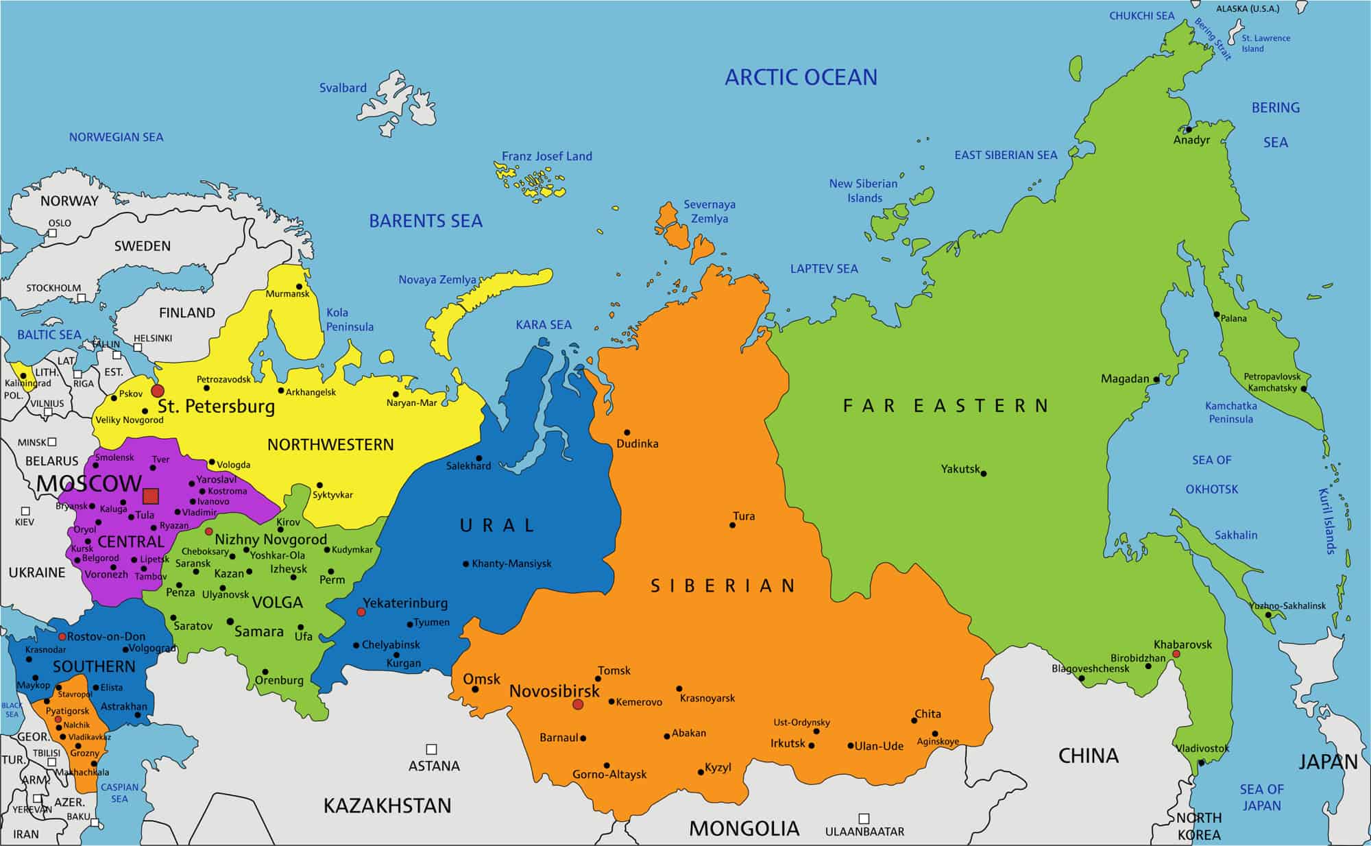Detailed Map Of Russia