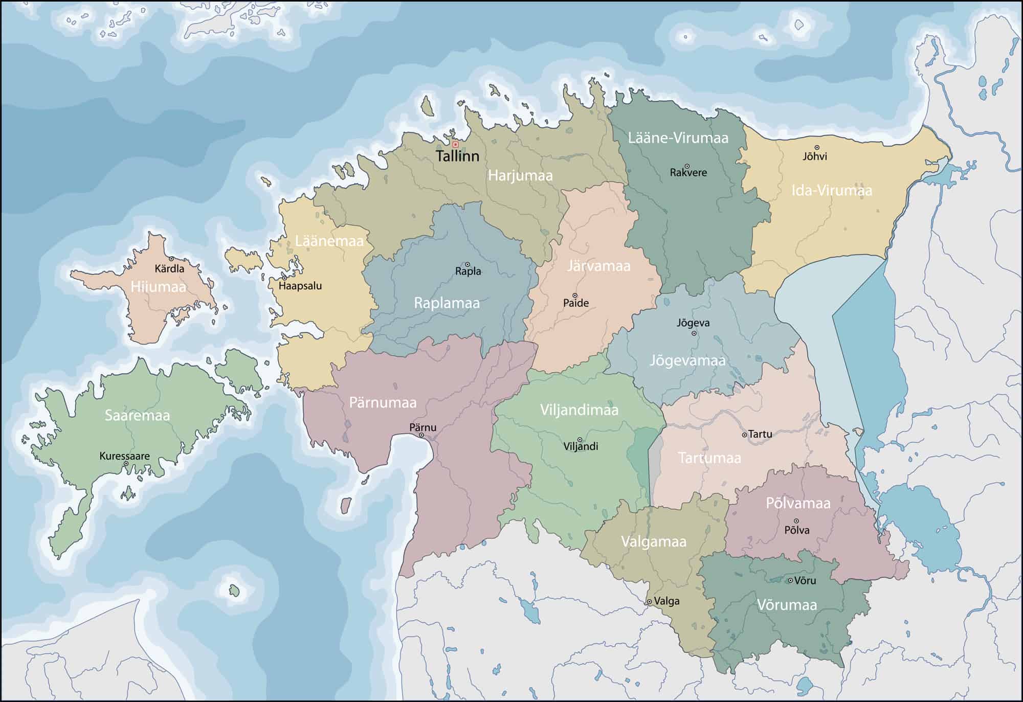 Estonia Political Map, Regions, Geography, and Facts Mappr