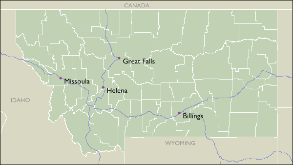 Montana City Zip Code Wall Maps