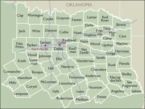 Texas County Zip Code Wall Maps