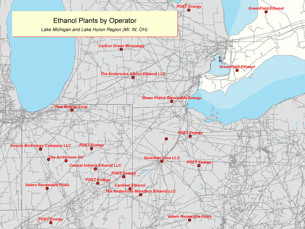 Ethanol Plant Mapsearch MapSearch Leading Provider of GIS Asset Data