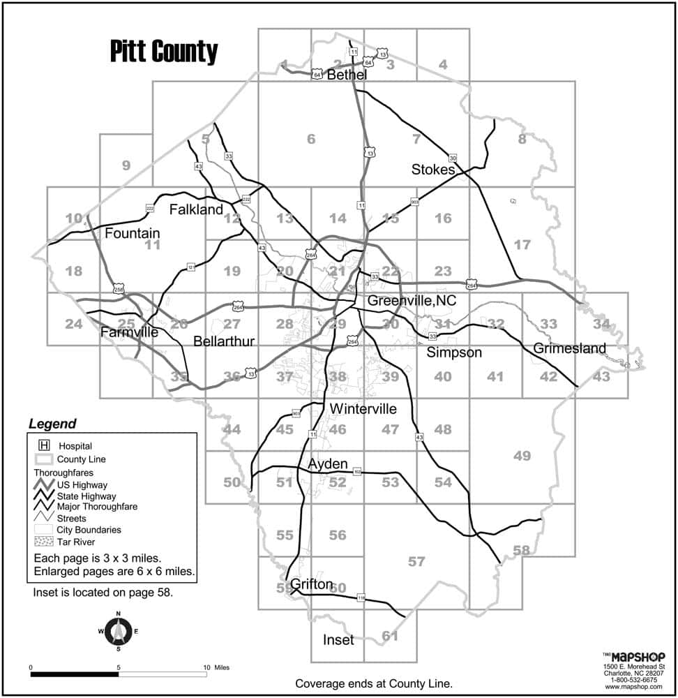 Pitt County, NC Professional Driver Atlas The Map Shop