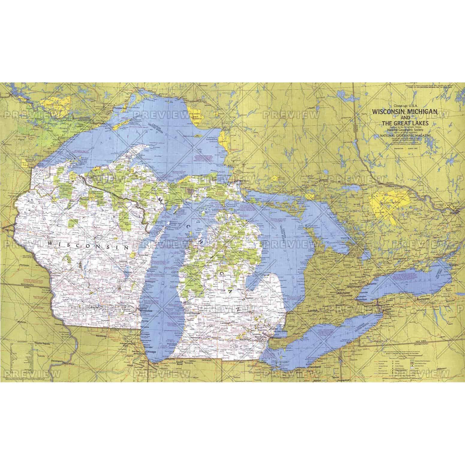 Closeup USA, Wisconsin, Michigan, and the Great Lakes Published 1973