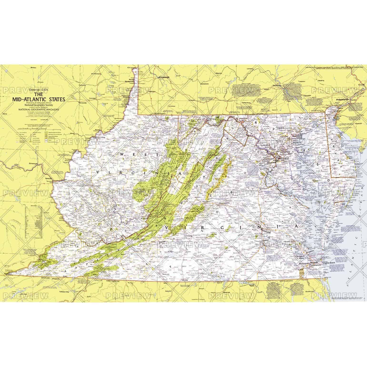 Closeup USA, MidAtlantic States Published 1976 by National