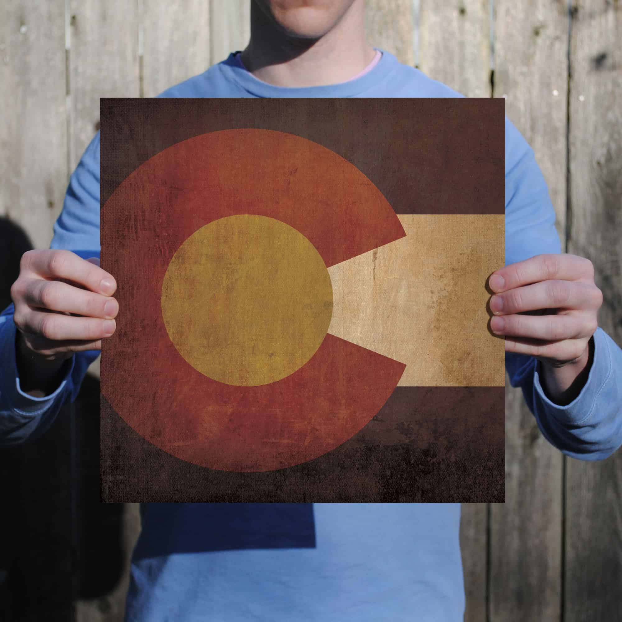 Colorado Flag Art by City Prints The Map Shop