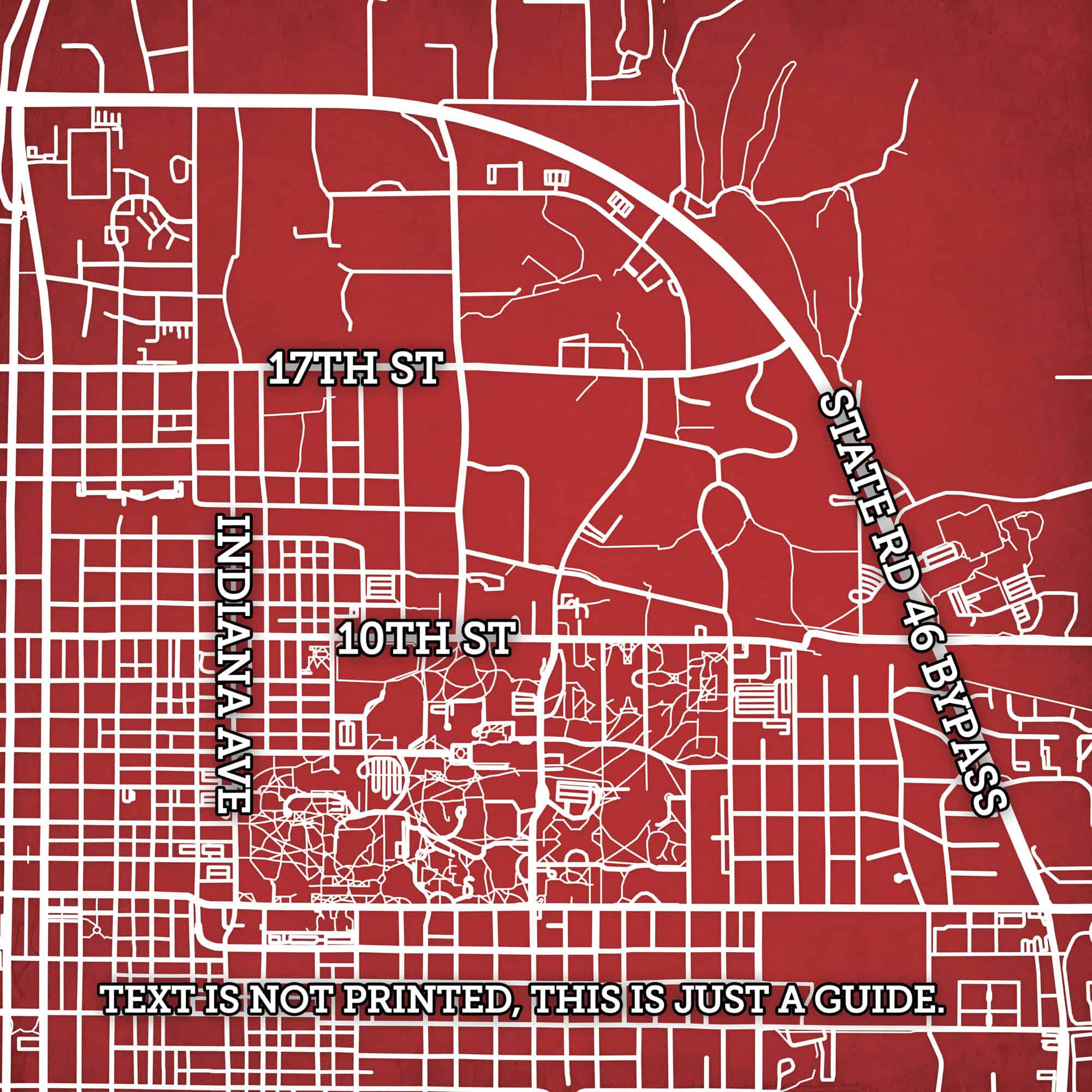 Indiana University Campus Map Art by City Prints The Map Shop