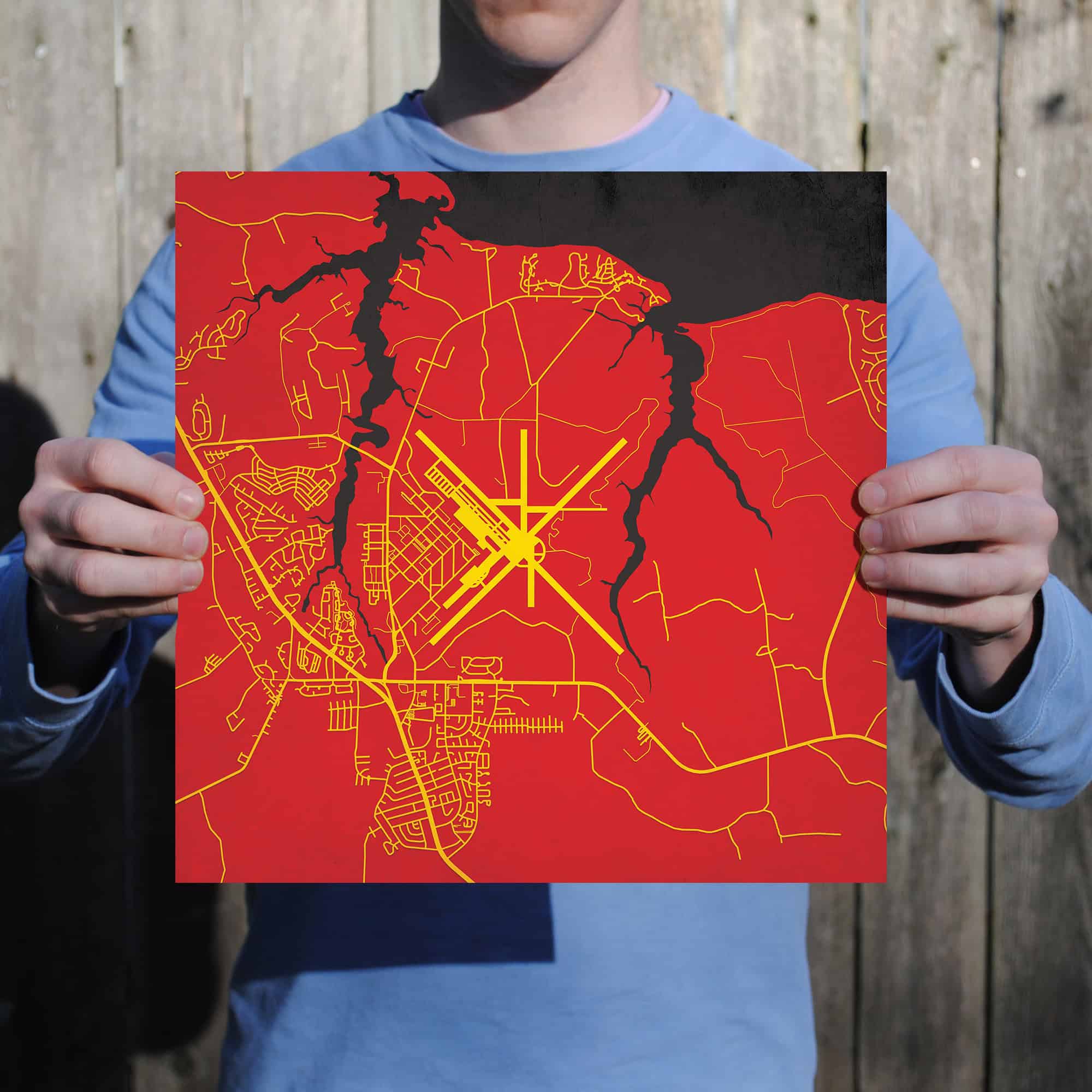 Marine Corps Air Station Cherry Point Map Art by City Prints The Map Shop