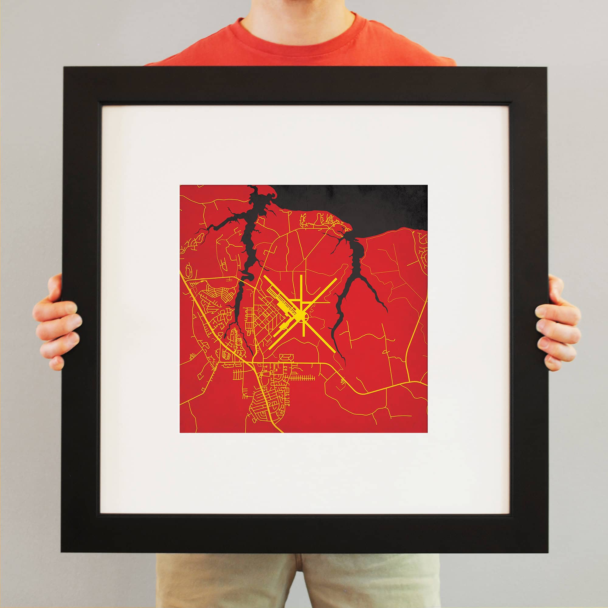 Marine Corps Air Station Cherry Point Map Art by City Prints The Map Shop