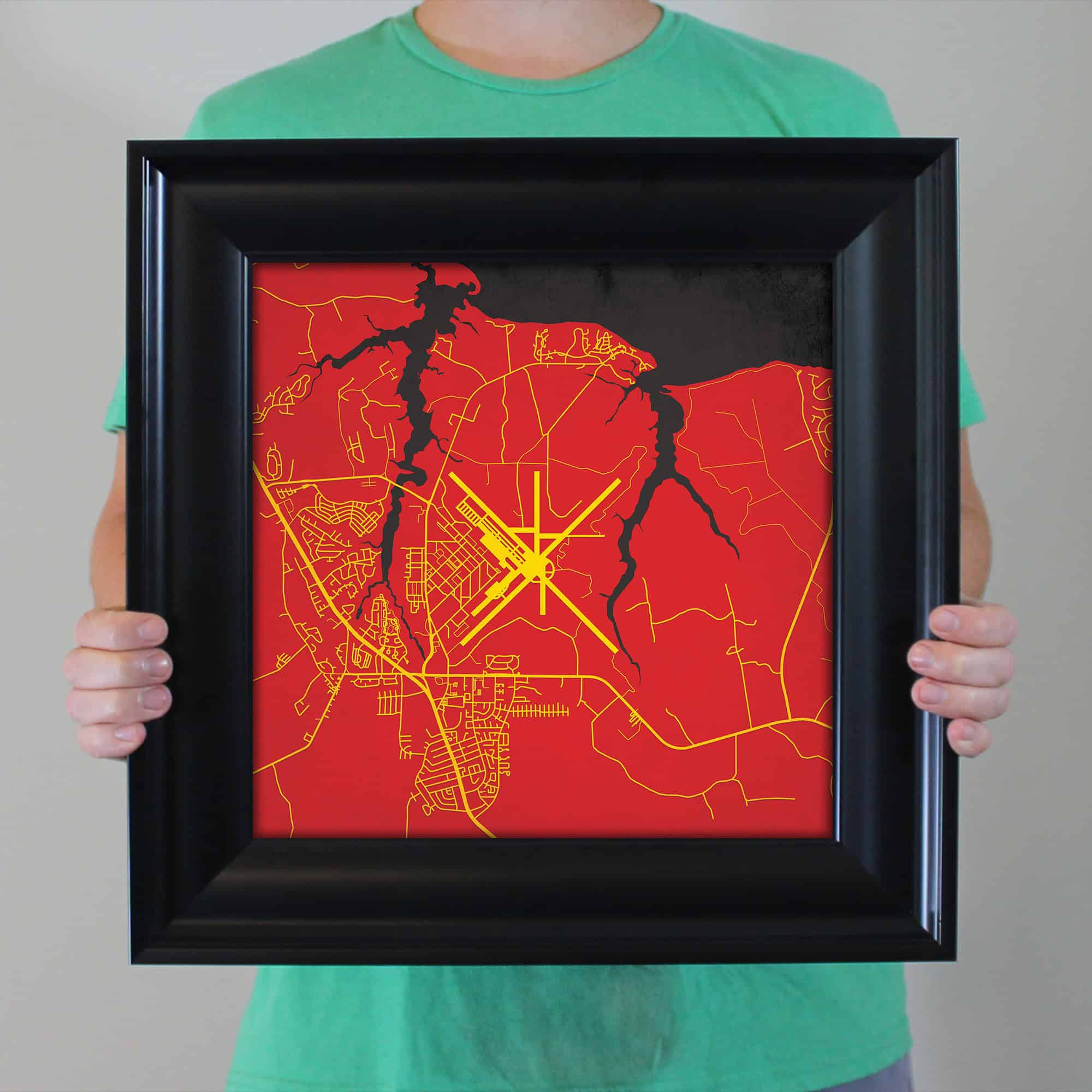 Marine Corps Air Station Cherry Point Map Art by City Prints The Map Shop