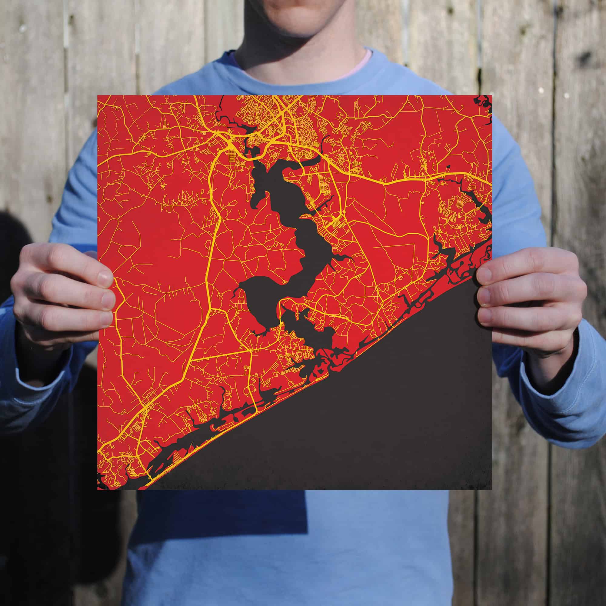 Camp Lejeune Map Art by City Prints The Map Shop