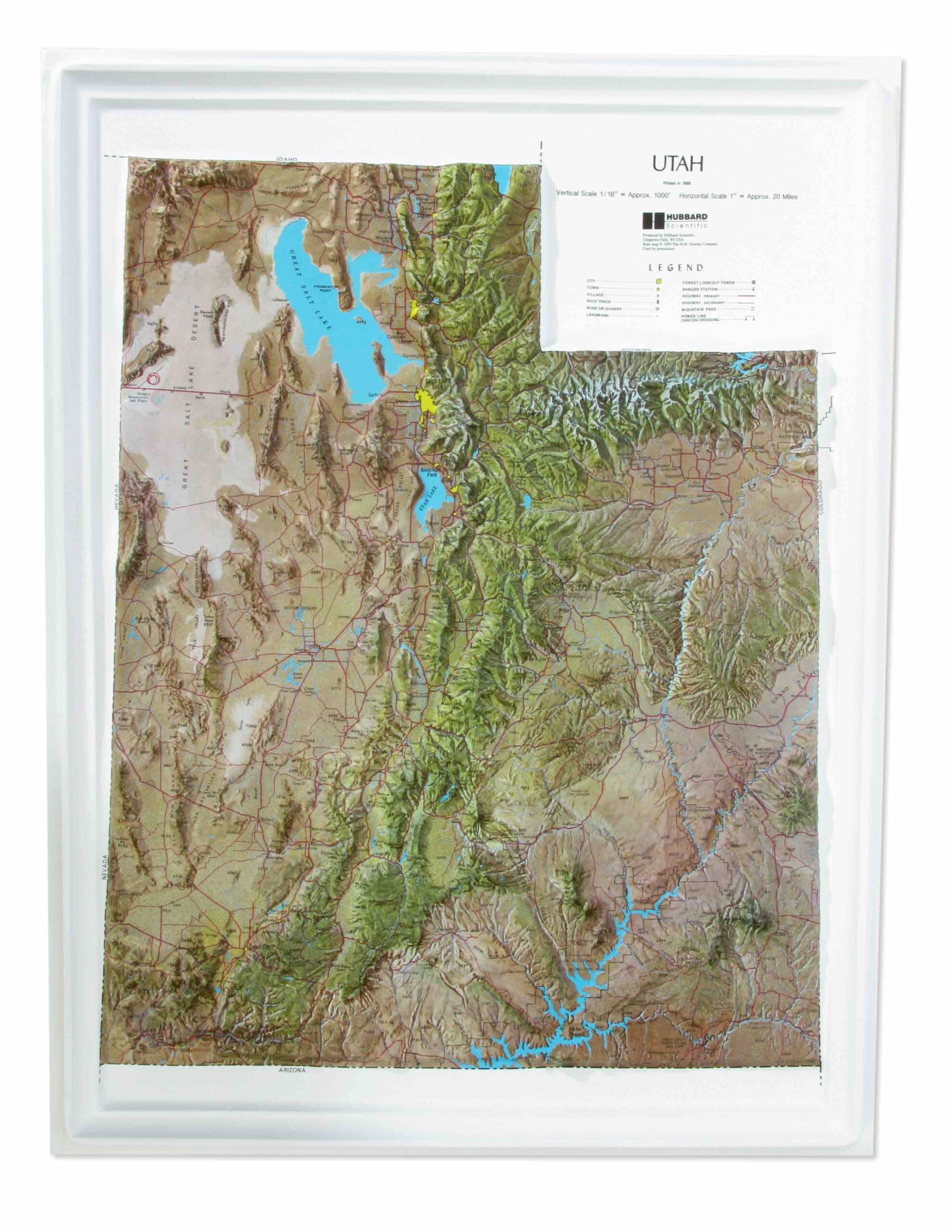 Utah NCR Series Raised Relief Map by Hubbard Scientific The Map Shop