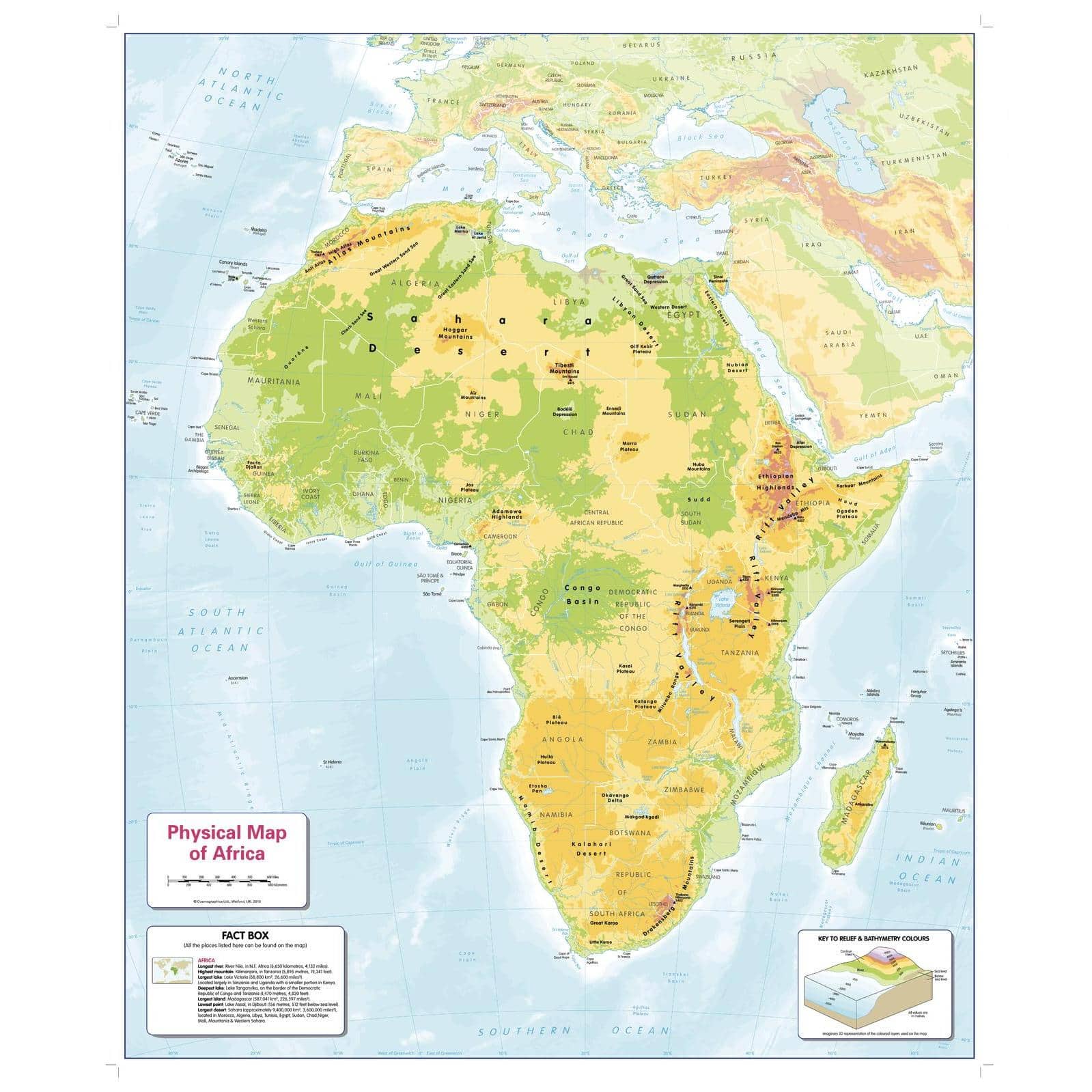 Africa Physical Map Teaching Resources TPT