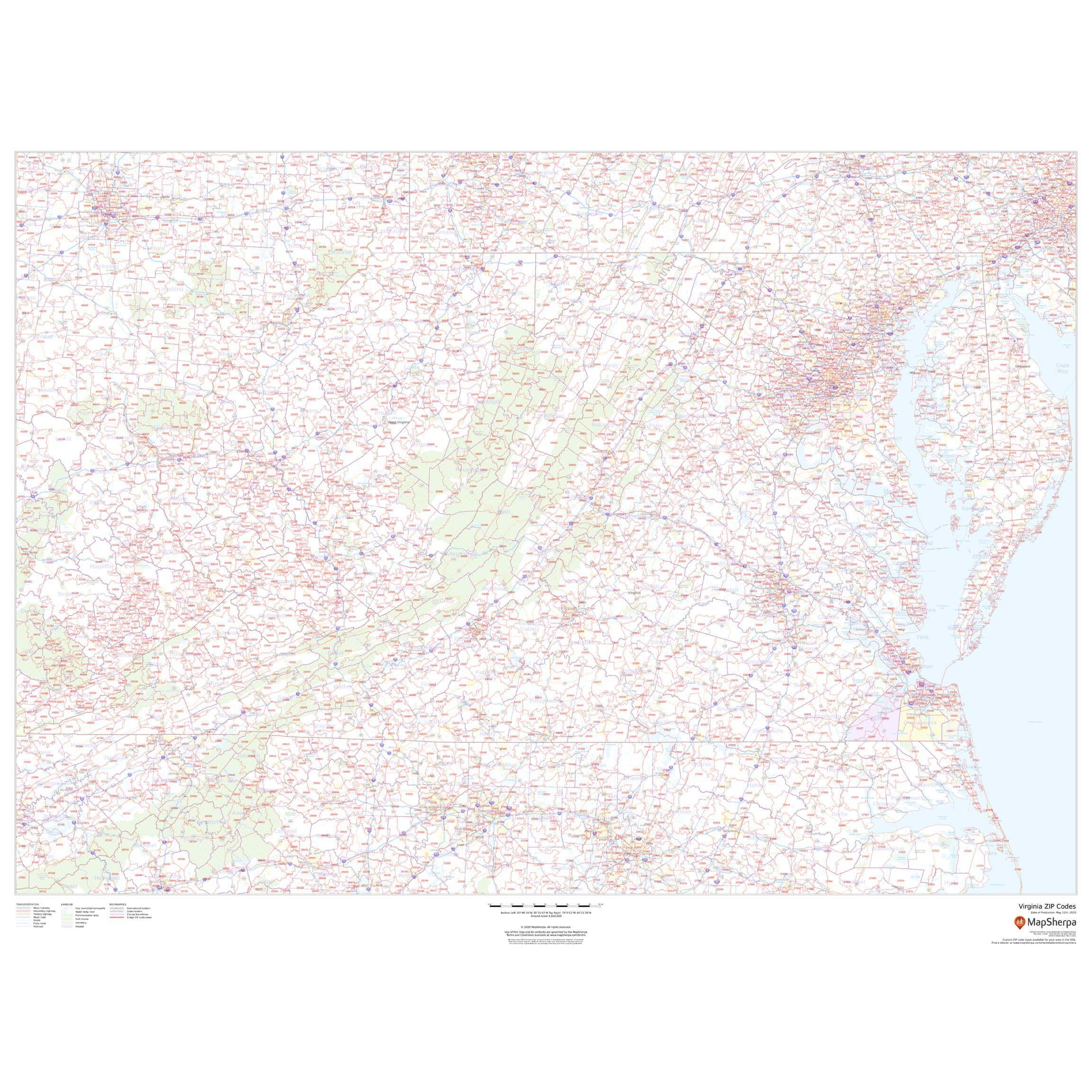 Virginia Zip Code Map