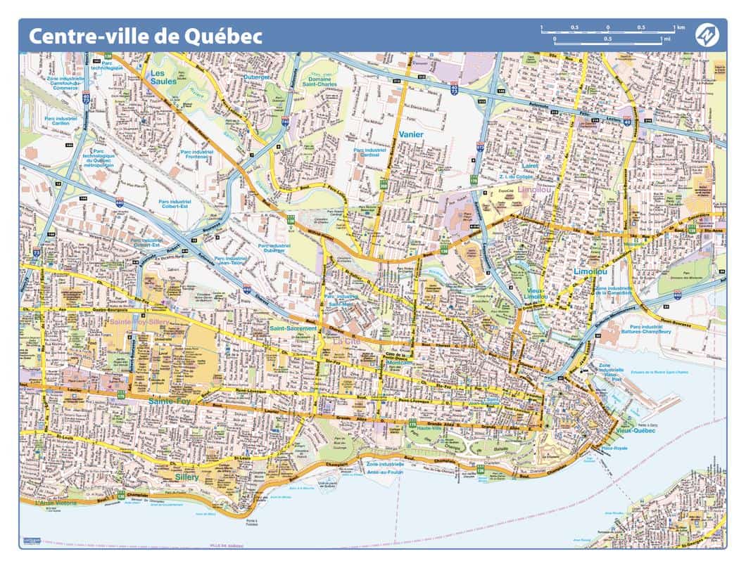 Quebec City Downtown Compact (French Version) by Lucidmap The Map Shop