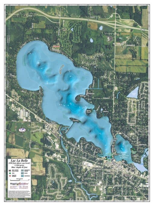 Lac La Belle & Fowler lake by Mapping Specialists The Map Shop