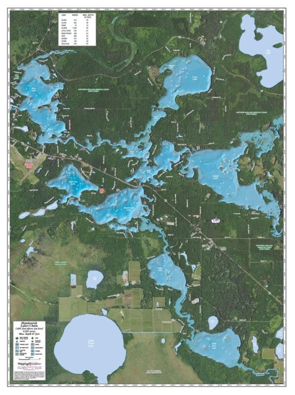 Manitowish Chain by Mapping Specialists The Map Shop