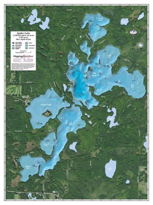 Spider Lake by Mapping Specialists The Map Shop