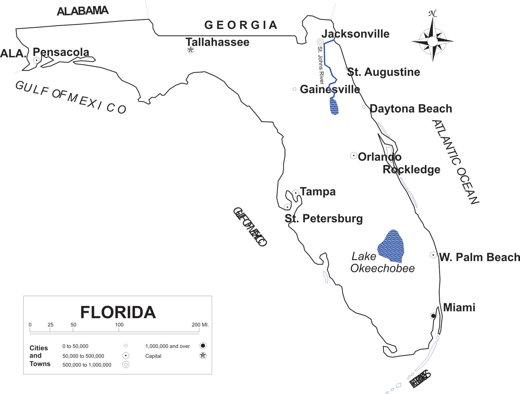 Afroamerican In Florida Map floridamap