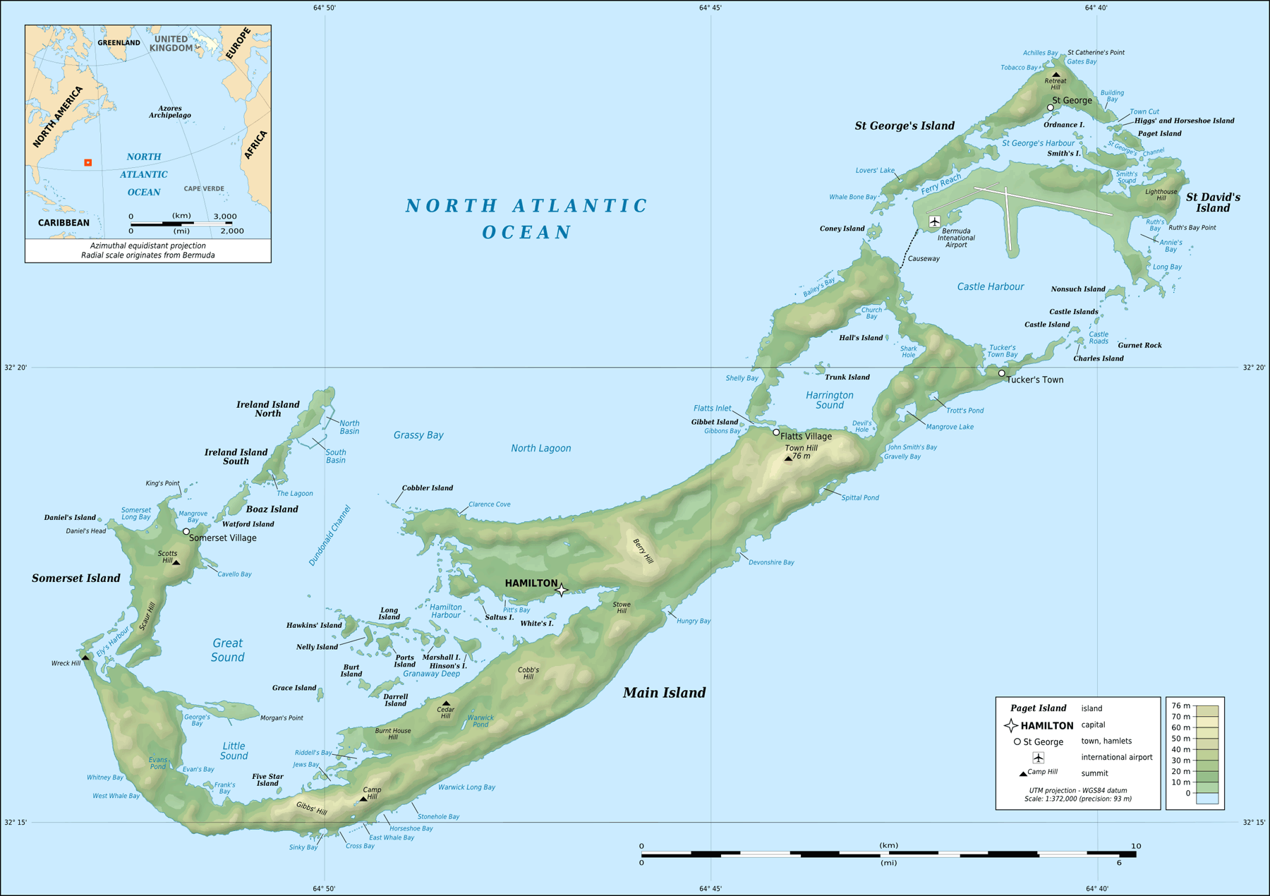 Bermuda Topographic Map