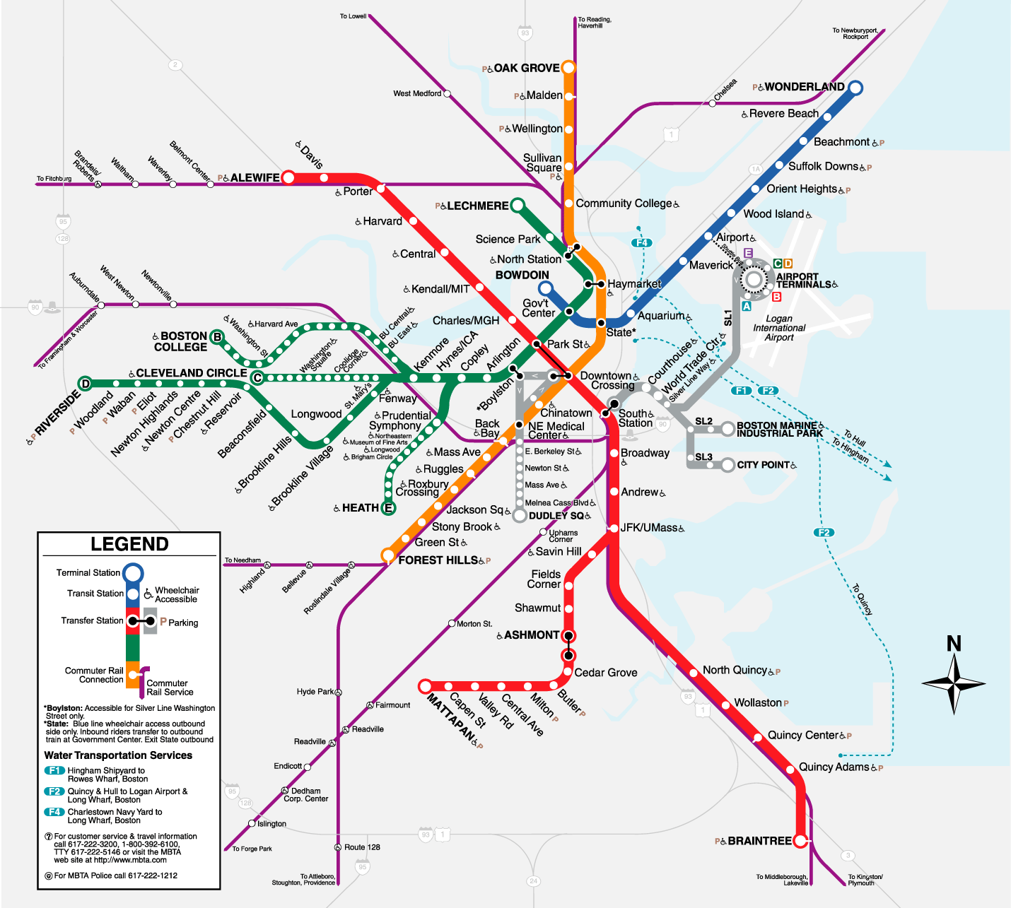 Boston Subway Map (metro) - Mapsof.Net