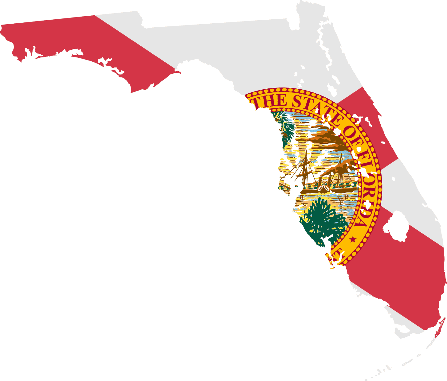 American Flag Shaped Like The Map Of Florida Florida Flag Map