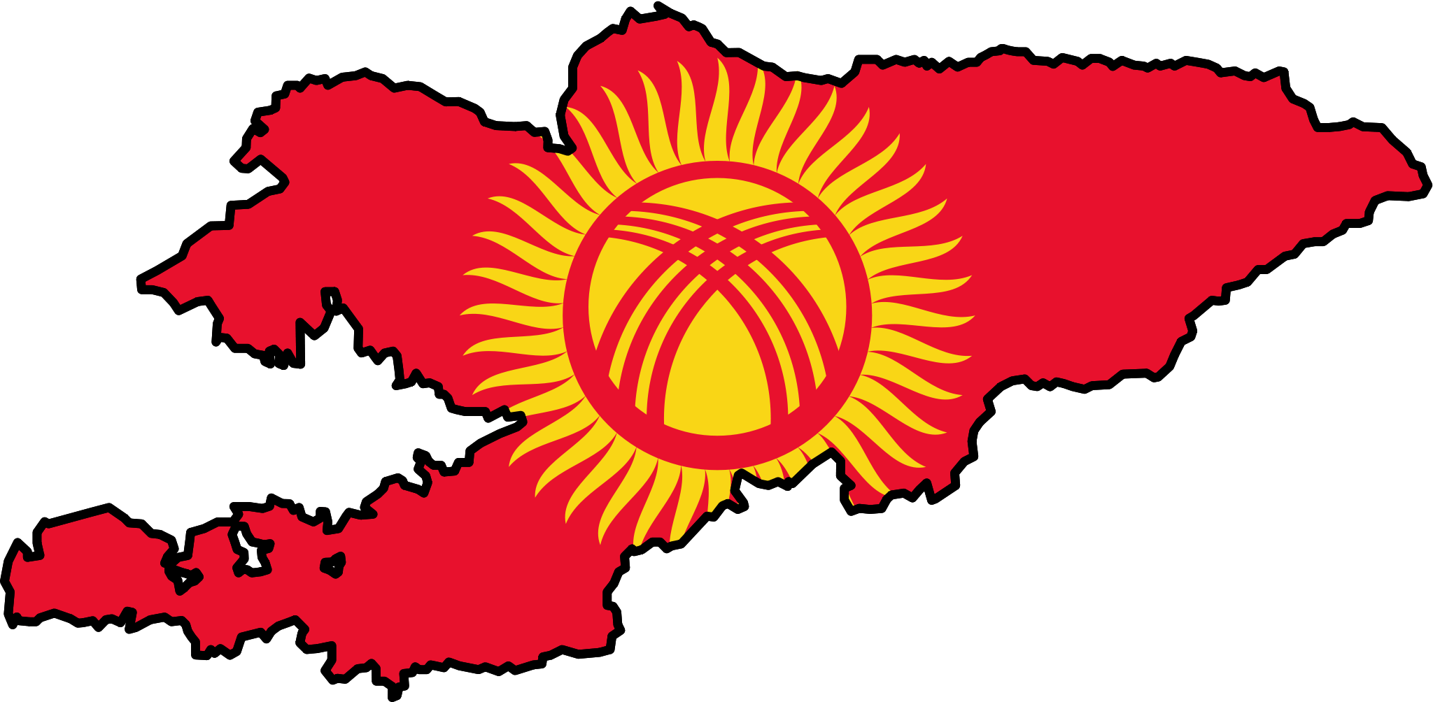 Kyrgyzstan Flag Map