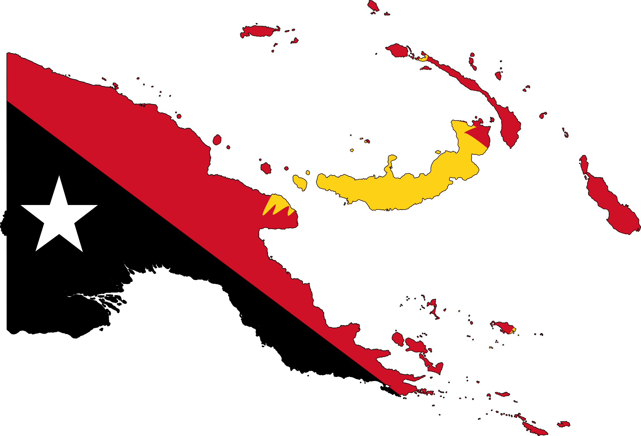 Papua New Guinea Flag Map