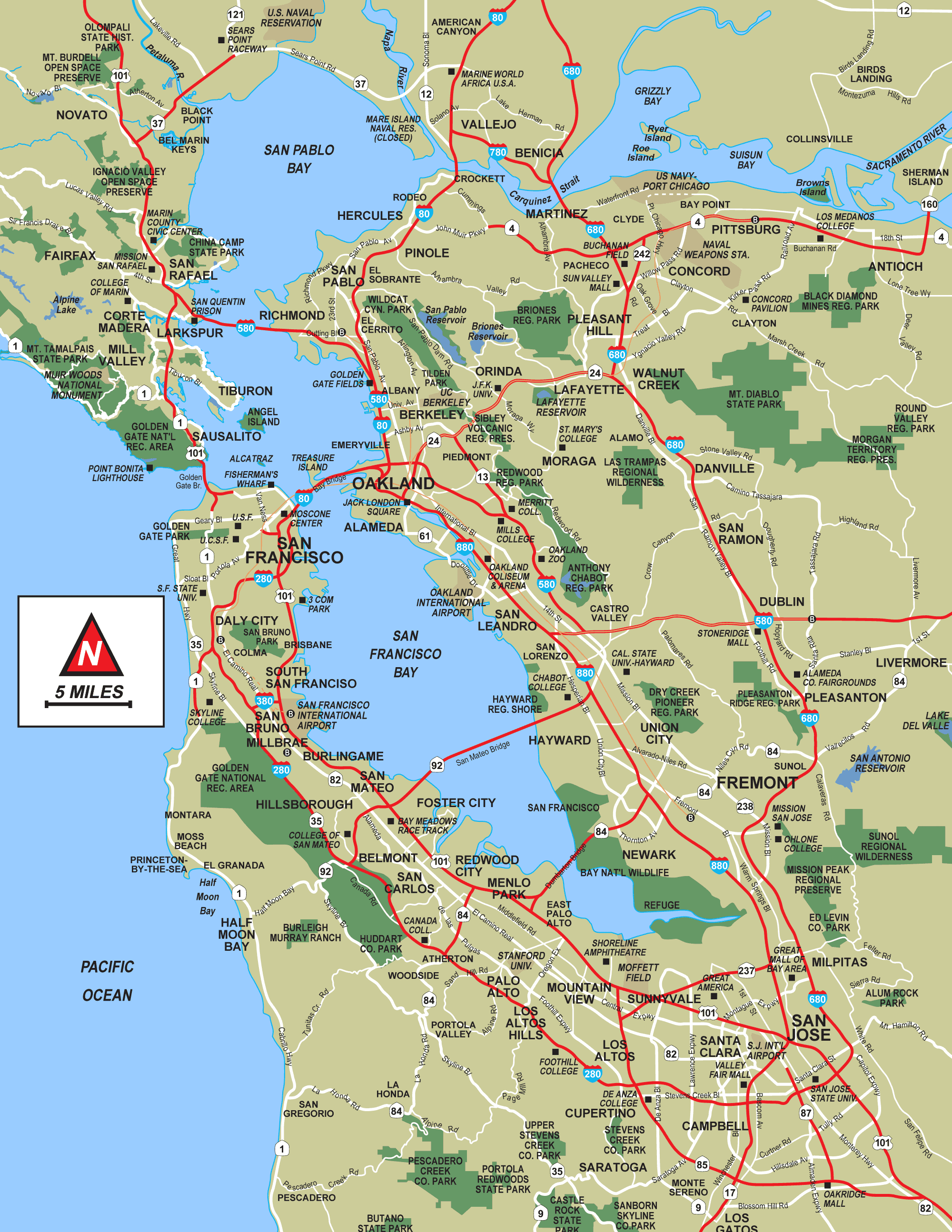 Elevation Map Of Bay Area San Francisco Bay Area Map