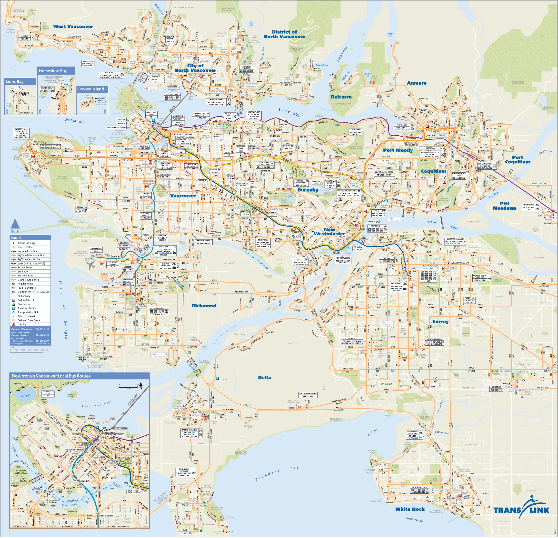 Pain Points De La Carte Transport Vancouver Vancouver Transport Map