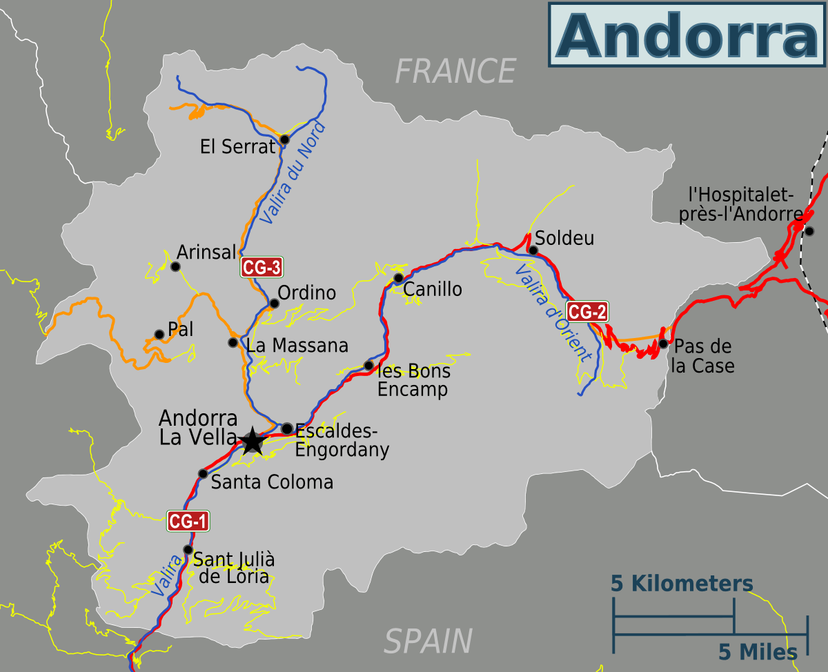 Kaart Andorra Hotel Andorra Map