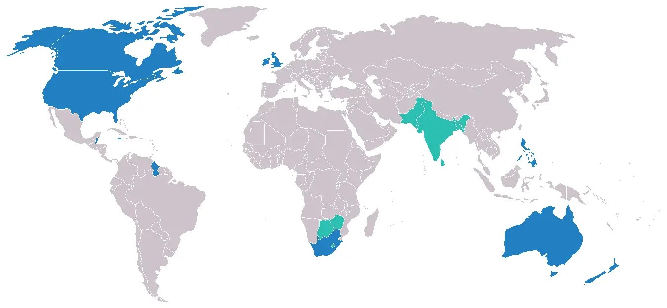 Pain Points De La Carte Du Monde Des Pays Anglophones Anglophone Map