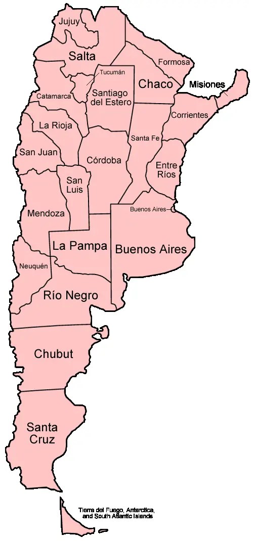 Map Of Argentina Provinces