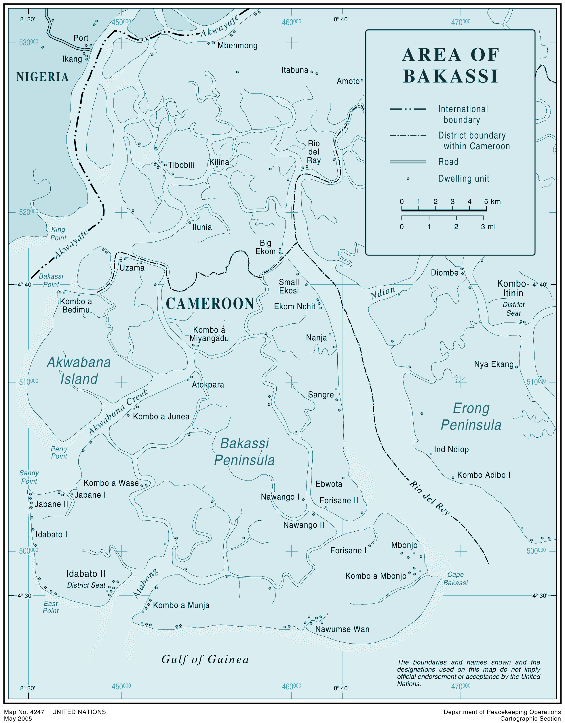 Map Of Bakassi Peninsula Bakassi &bull;
