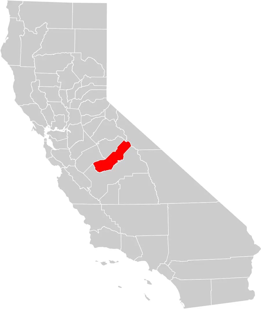 California County Map (madera County Highlighted)