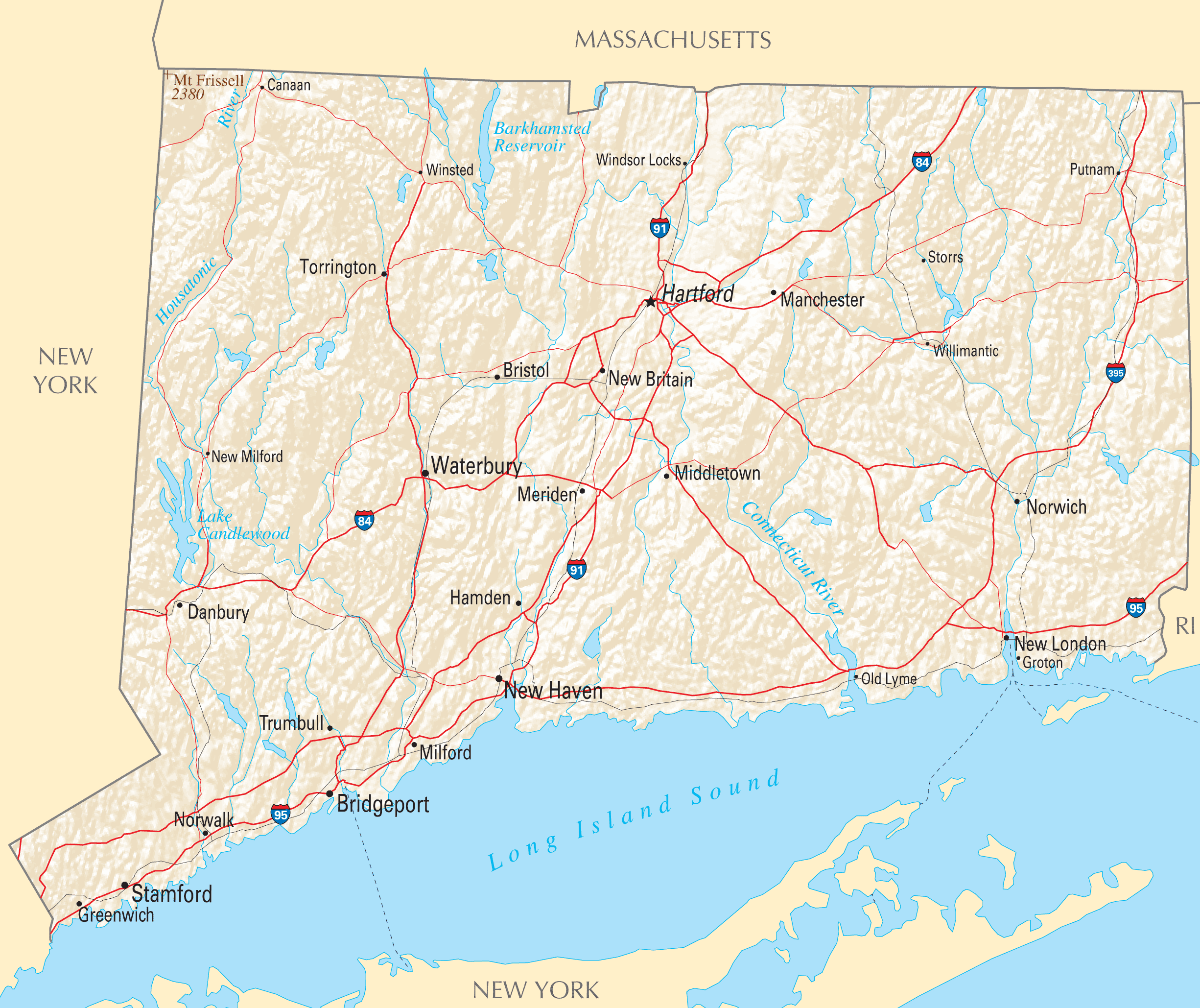 Connecticut Reference Map