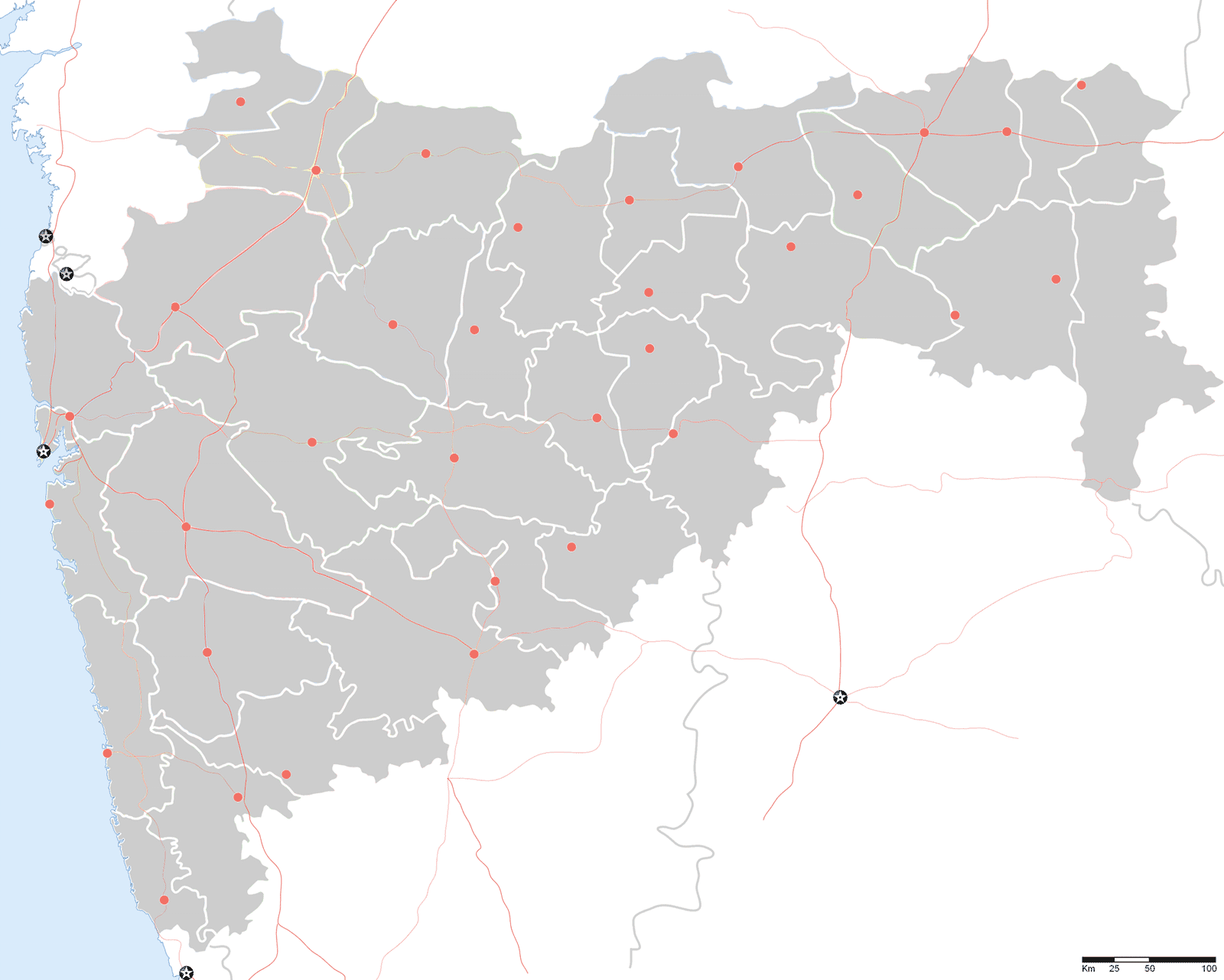 Survey No Map Maharashtra Districts Blank Map of Maharashtra