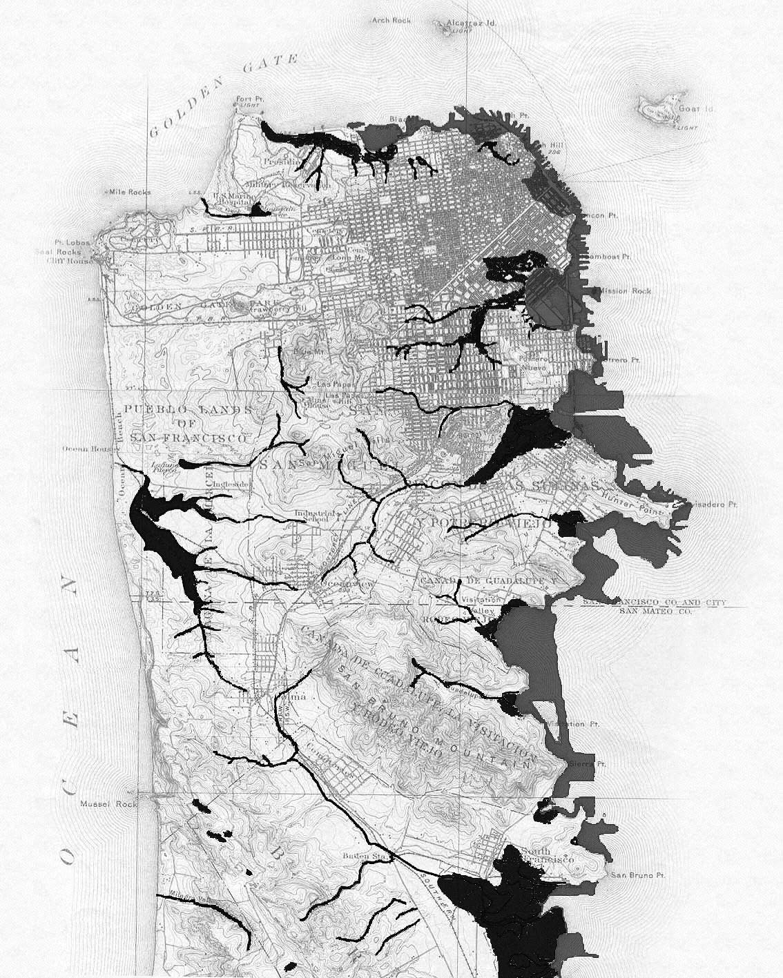 Hill Map San Francisco Historical Geological Map San Francisco