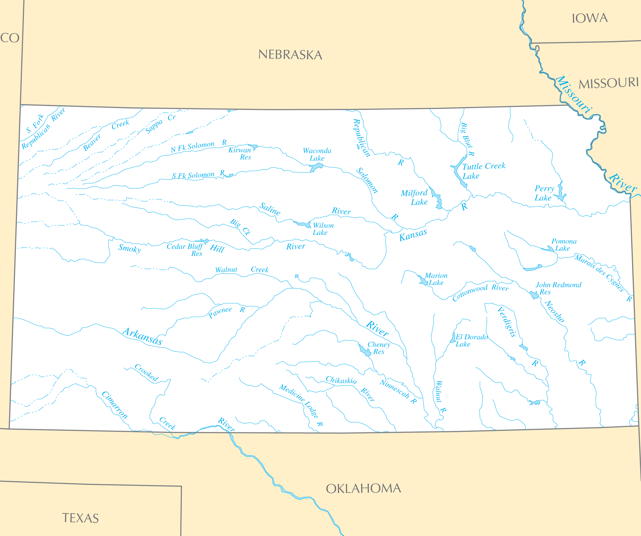 Kansas Rivers And Lakes